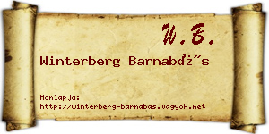 Winterberg Barnabás névjegykártya